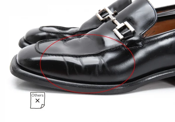 グッチGUCCI ホースビットスクエアトゥレザーローファー 黒40E (24.5cm