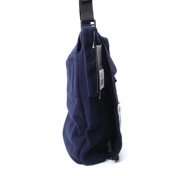 RAF SIMONS×EASTPAK Patchwork Check Wool Shoulder Bag Navy (K-128602)