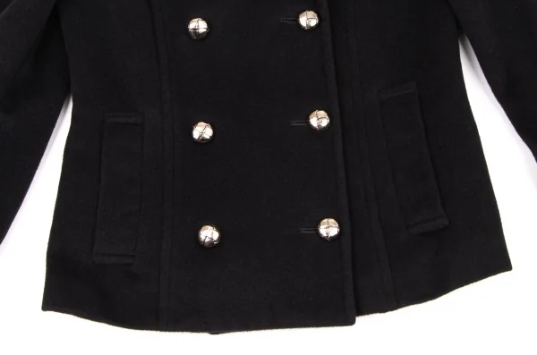 ヴィヴィアンタムVIVIENNE TAM アンゴラウールショート丈Pコート 黒0