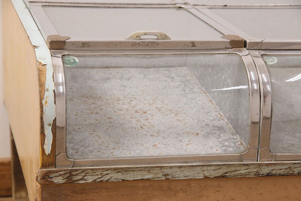 アンティークレトロ ブリキ ガラスショーケース スマートケース ☆昭和