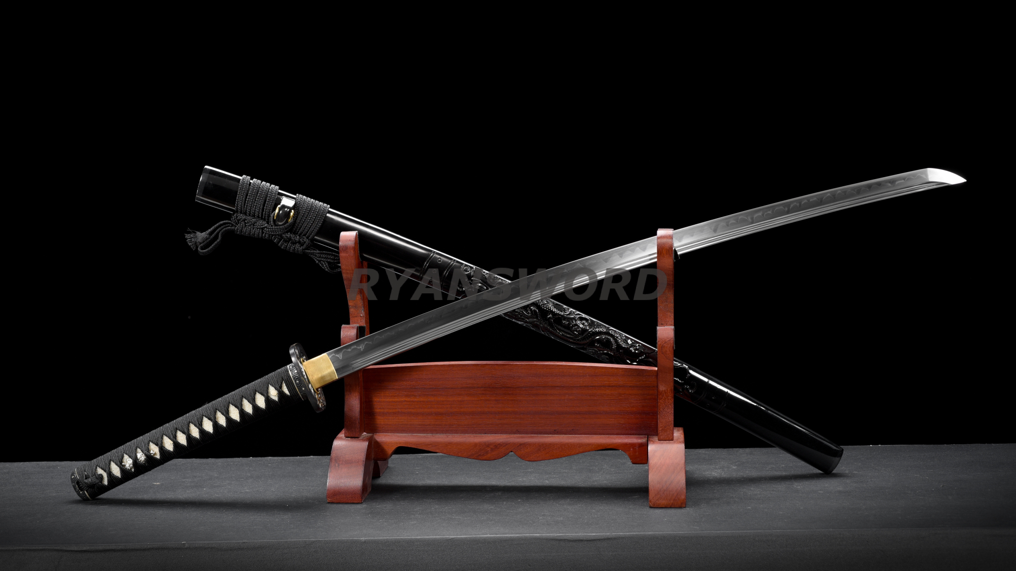 Katana 1095 Carbon Steel Clay Tempered Hand-Engraved Saya--Ryan871