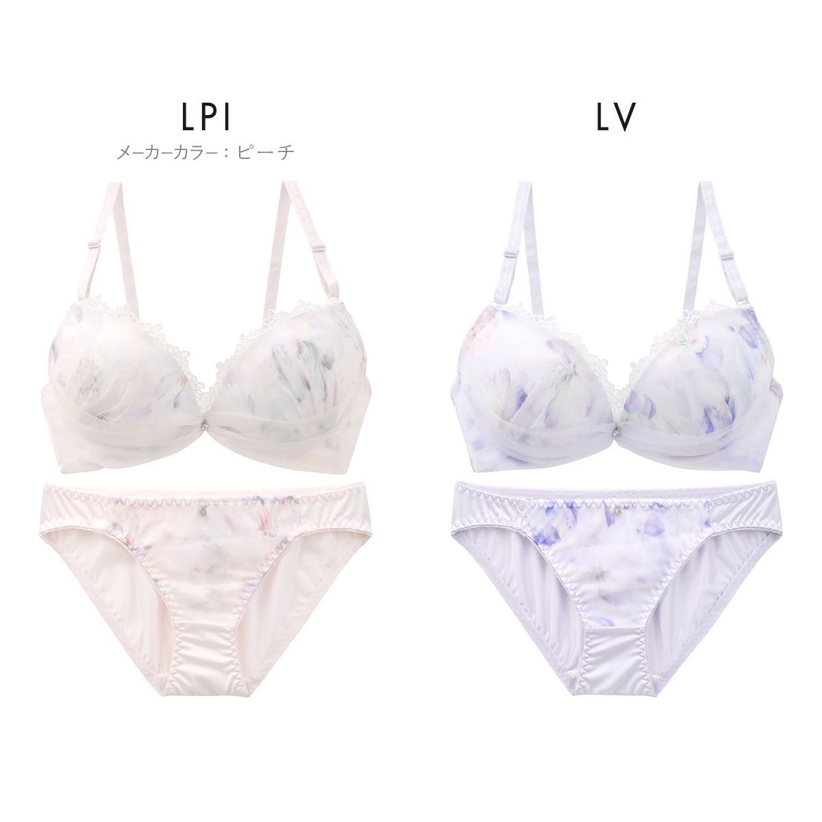 ピュアシェリ フラワープリントシフォン ブラセット ABCD70-85