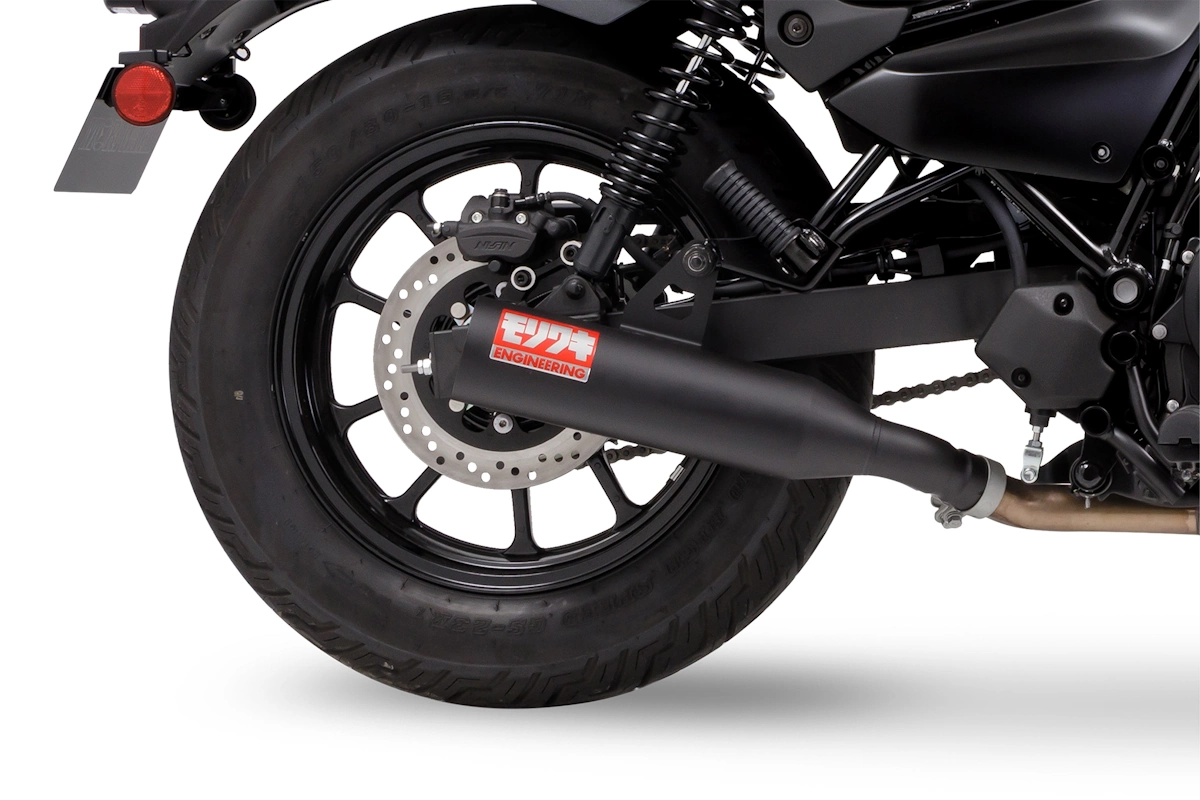 モリワキが今秋に発売するエリミネーター400用マフラー、その試作品を