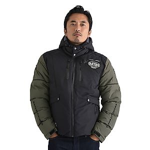 BATES フード付きジャケット 黒/緑 BATES(ベイツ) ジャケット | バイク