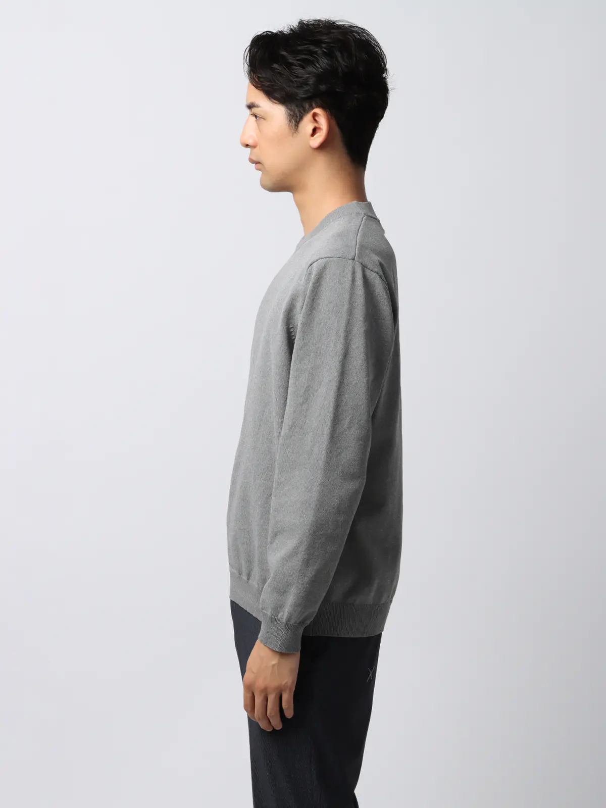 最高ニット／クルーネックニット／長袖／ウォッシャブル／メランジ