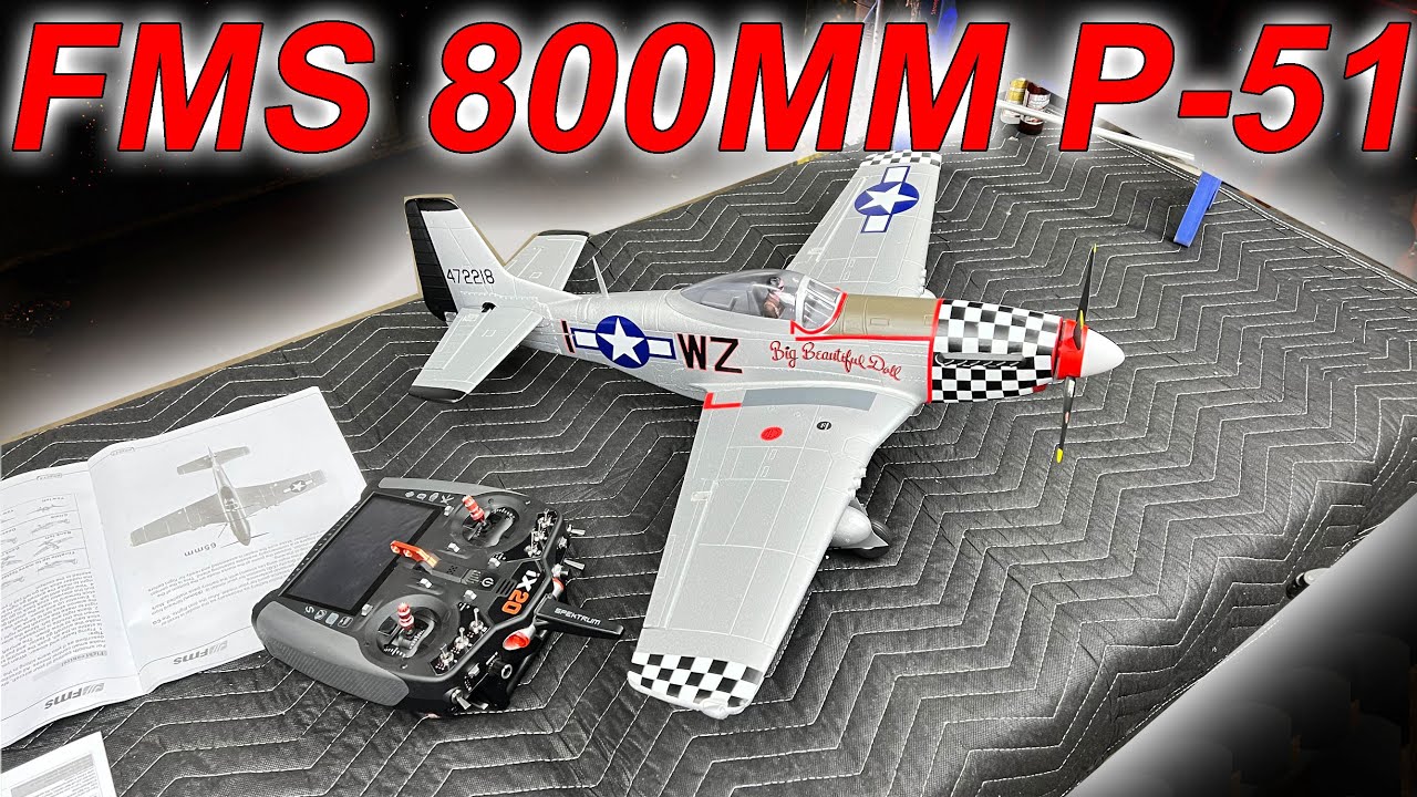 P-51D V2 Big Beautiful Doll 800mm RC Plane | PNP | FMS Hobby