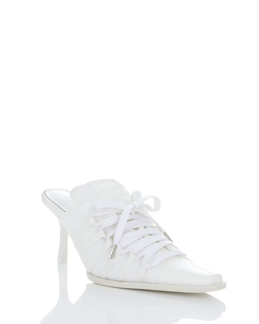 YELLO ホワイト ミュール レースアップ YELLO ホワイト ミュール