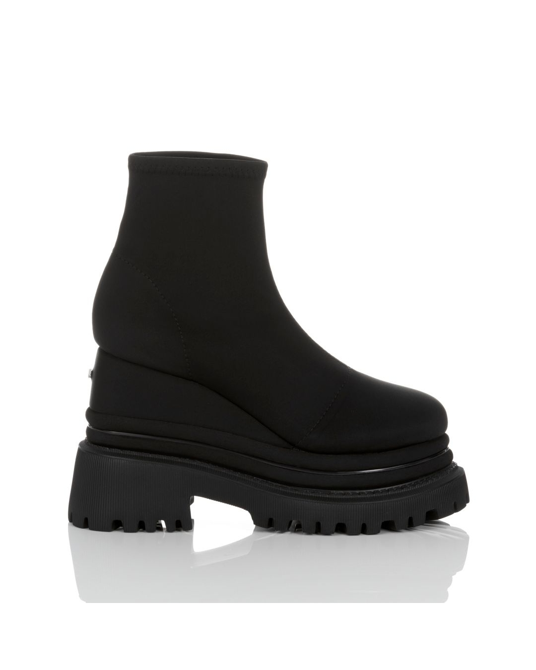 YELLO TOKYO BLACK WEDGE HEEL SHORT BOOTS