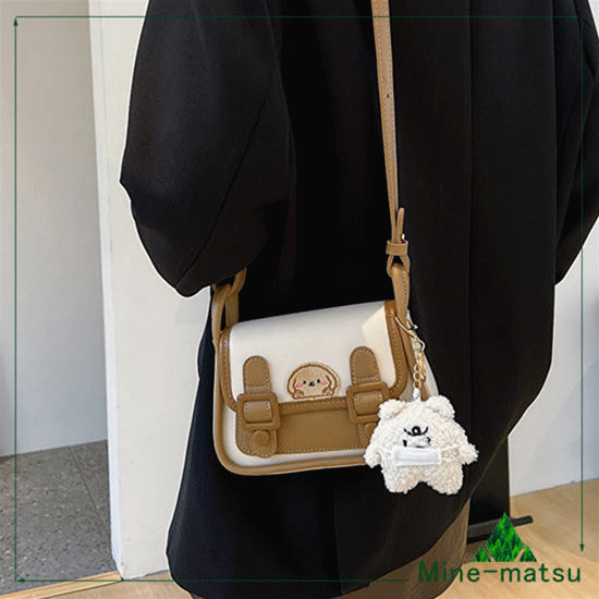 犬柄 ショルダーバッグ 手提げバッグ 斜め掛け ハンドバッグ 上品