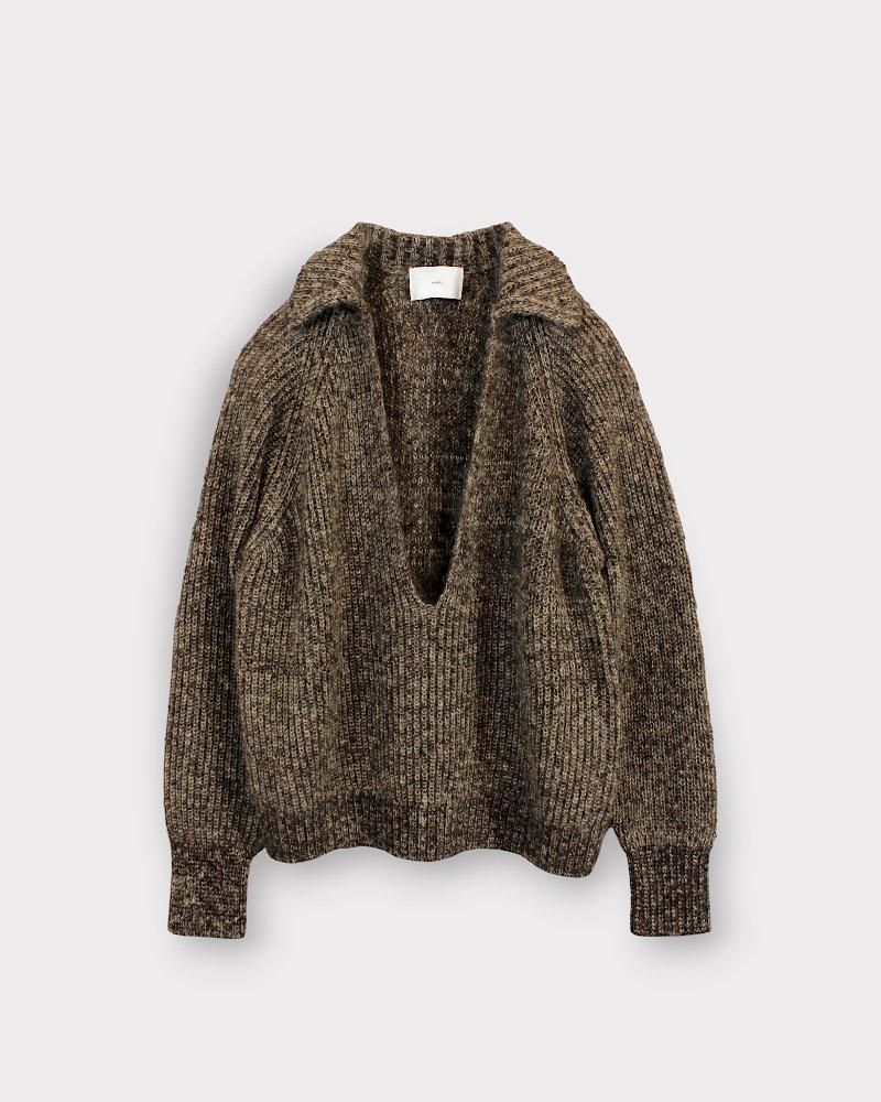 SUGARHILL MOHAIR PULLOVER SWEATER(BROWN × CAMEL)｜シュガーヒル