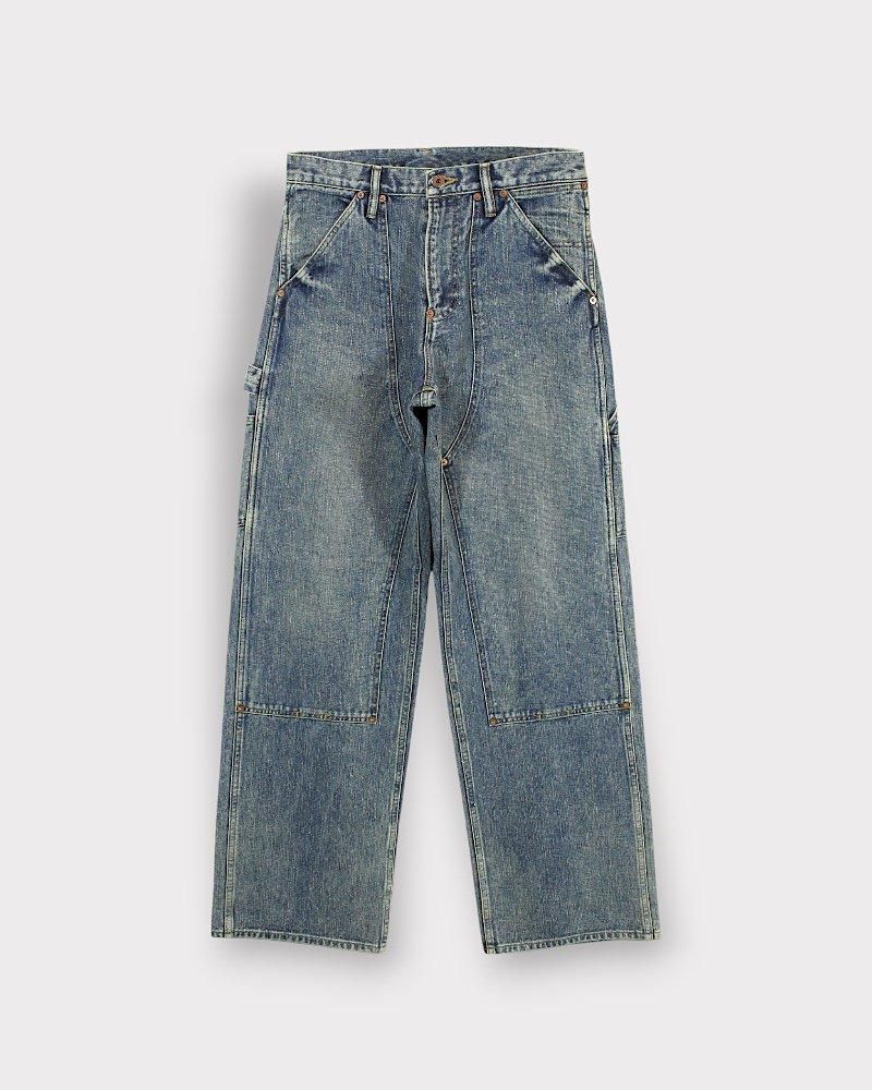 SUGARHILL FADED PAINTER DOUBLE KNEE TROUSERS(FADED INDIGO