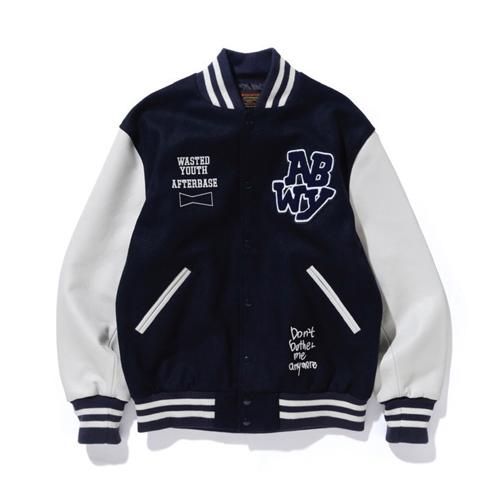 AFTERBASE X WASTED YOUTH VARSITY JACKET - Black Dots