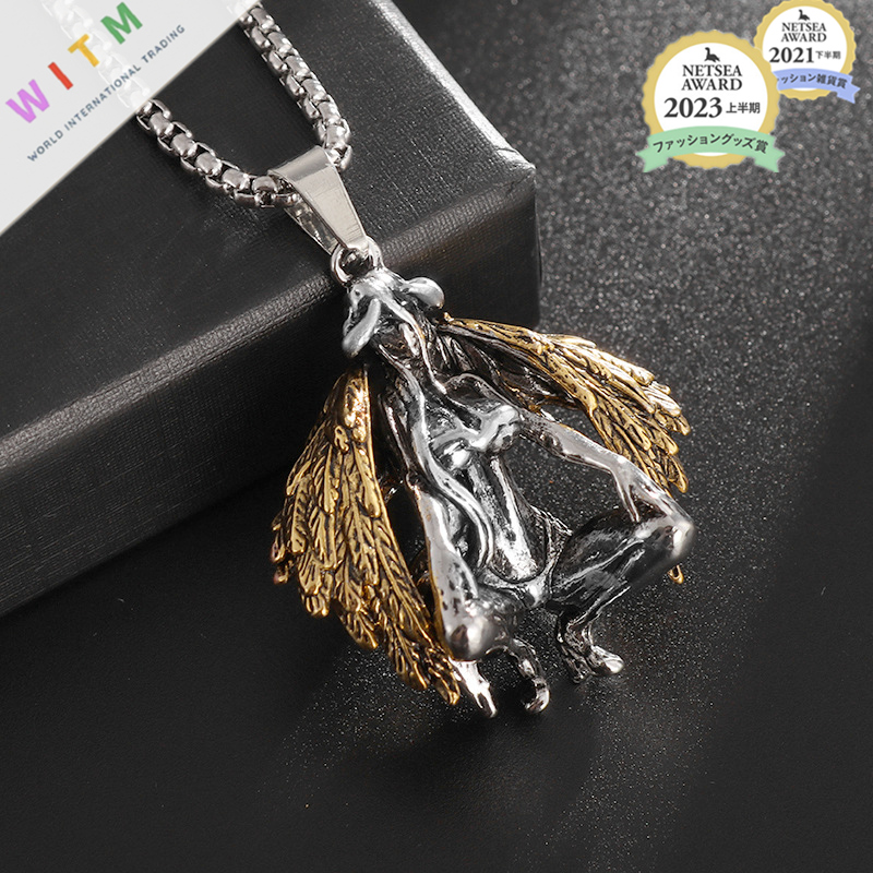 メンズ 悪魔 天使 ネックレス 首飾り アクセサリー 錆びにくい