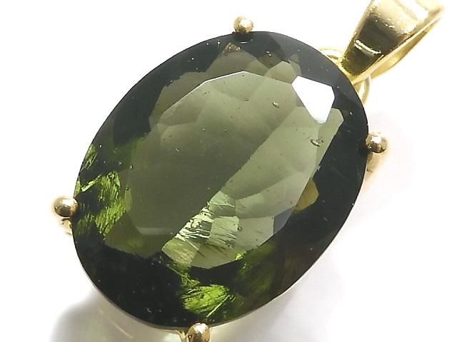 動画】【1点もの】モルダバイトAAA ファセットカットペンダントトップ