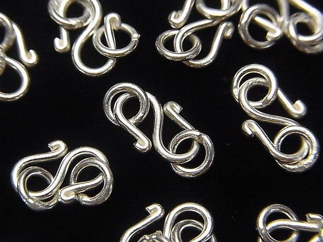 カレンシルバー 丸カン付きS字フック12×8mm ホワイトシルバー 1個