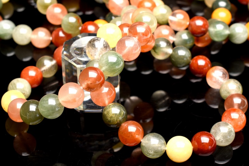 福禄寿 ミックスルチルクォーツ 10mm ブレスレット 1個売り_RB14-10