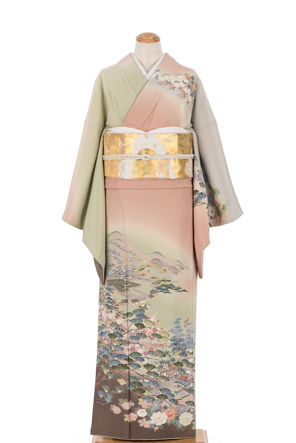 訪問着 一つ紋 田村哲彦 厳島神社 - からん::アンティーク着物