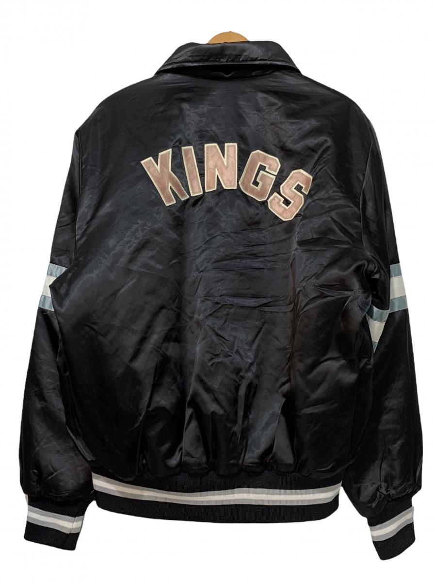 カナダ製 90s Los Angeles Kings Satin Varsity Jacket 黒 L