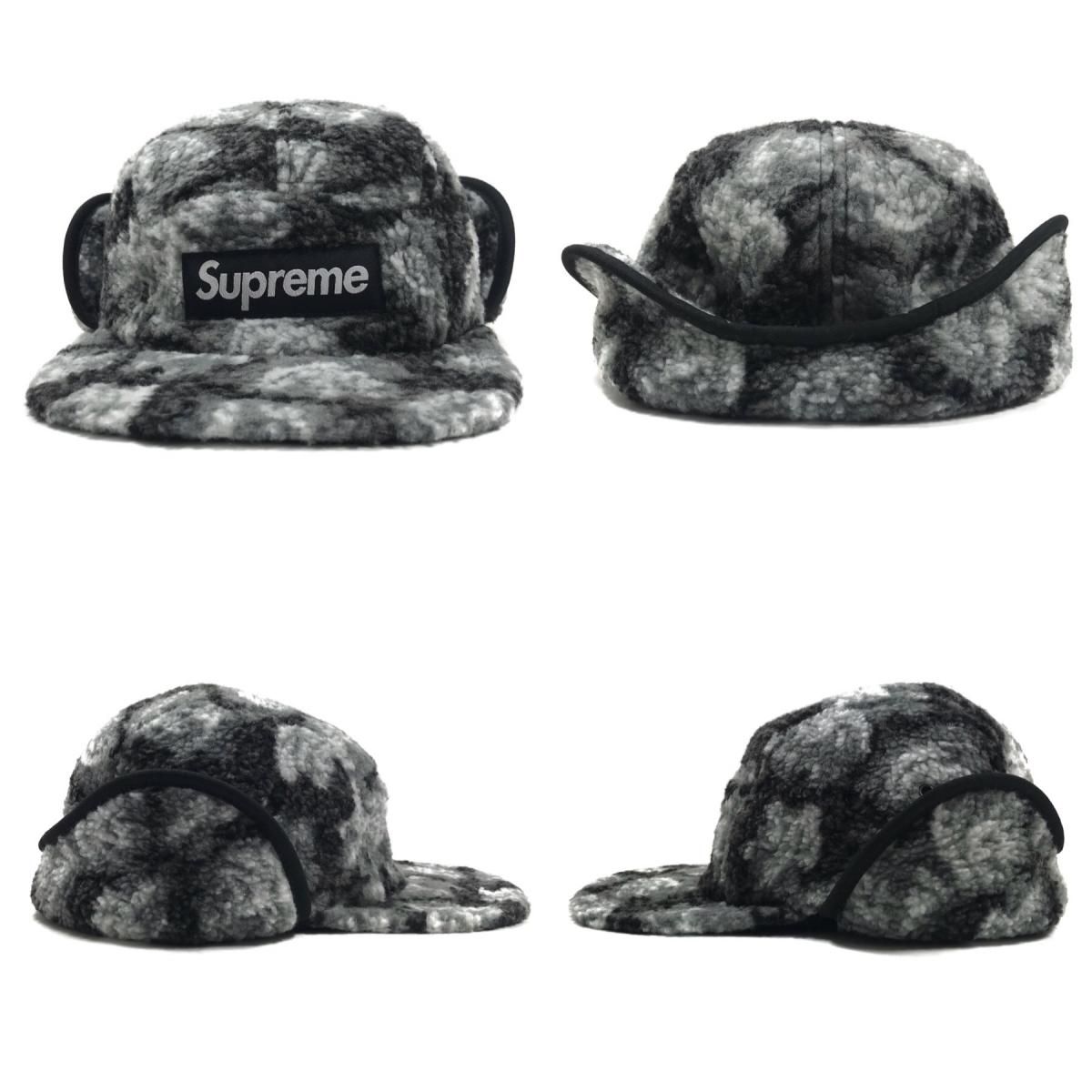 16AW SUPREME Roses Sherpa Fleece Ear Camp Cap (BLACK) シュプリーム
