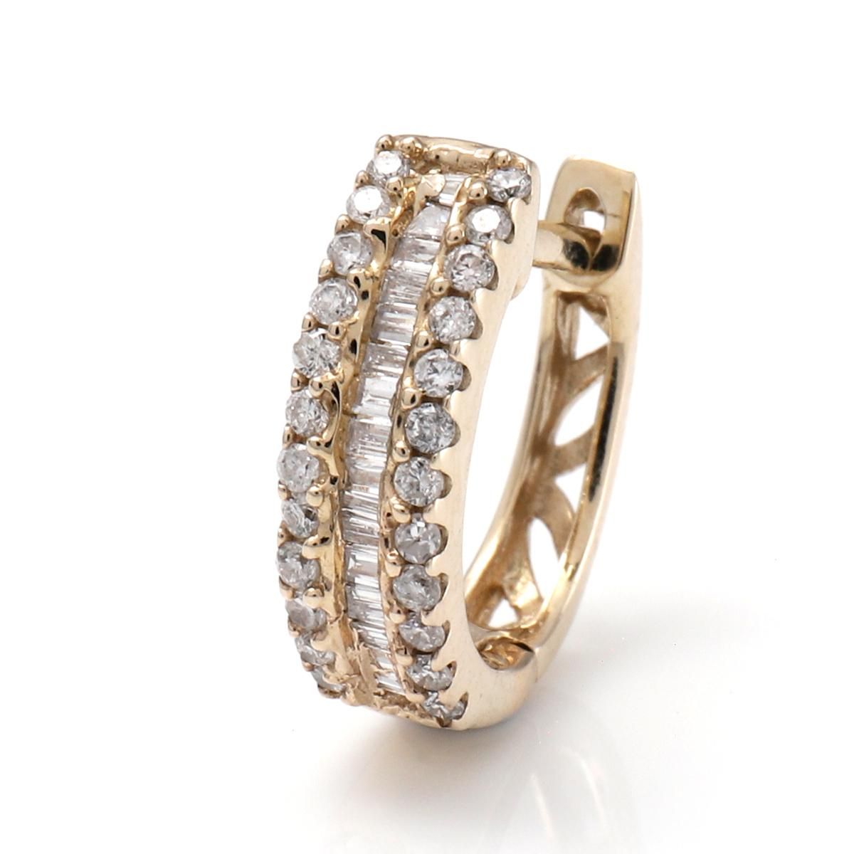 ダイヤモンド 10K イエローゴールド ピアス 12mm E1801BR-10Y