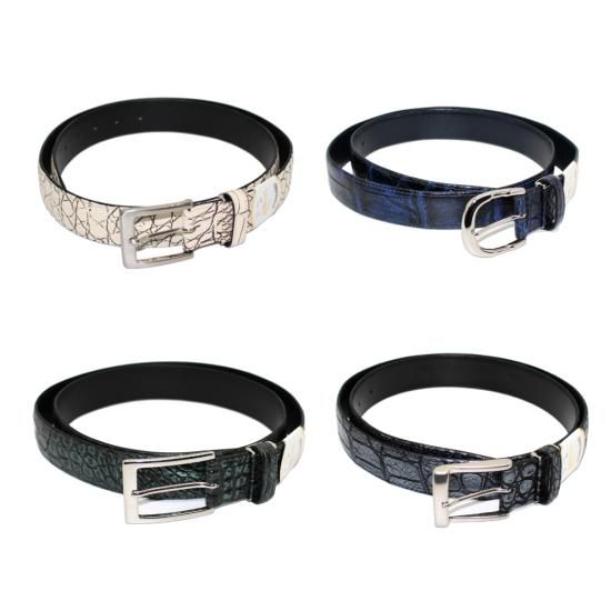 干場着用クロコダイルブラックレザーベルト 干場着用クロコダイル