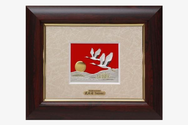 純銀卓上額 双鶴 2号 - TAKEHIKO - 武比古 - 日本の伝統工芸・関工芸