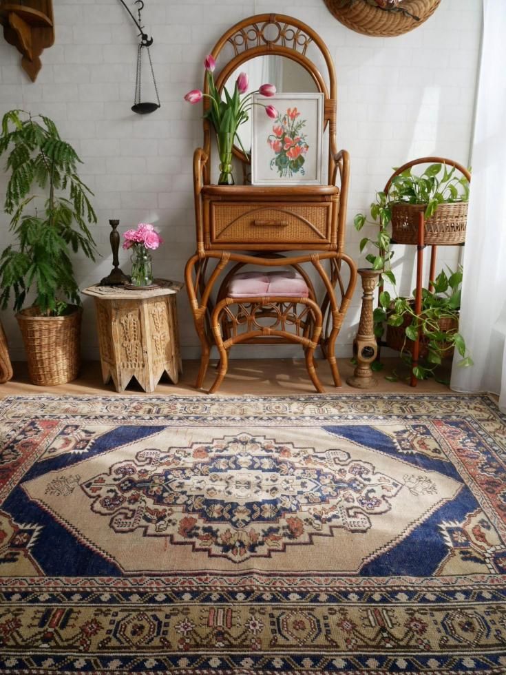 ヴィンテージターキッシュラグ オーバーダイラグ トルコラグ