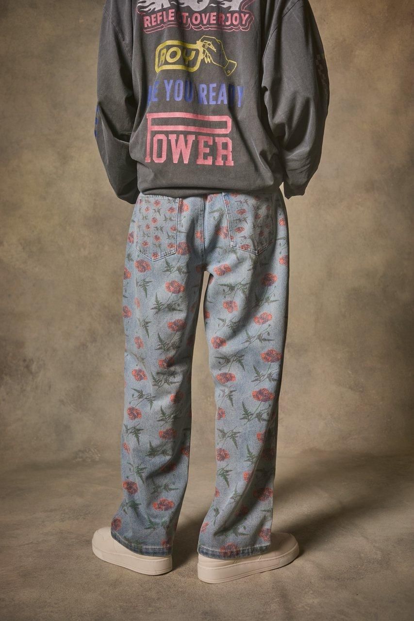 花柄デニムパンツ - ROY reflect overjoy