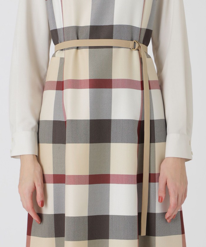 クレストブリッジチェッククロッシングビエラドッキングドレス