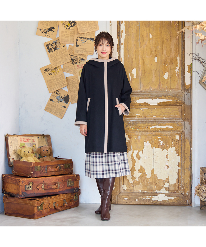 ローズティアラ RoseTiara フード付き配色切替えコート(508622014