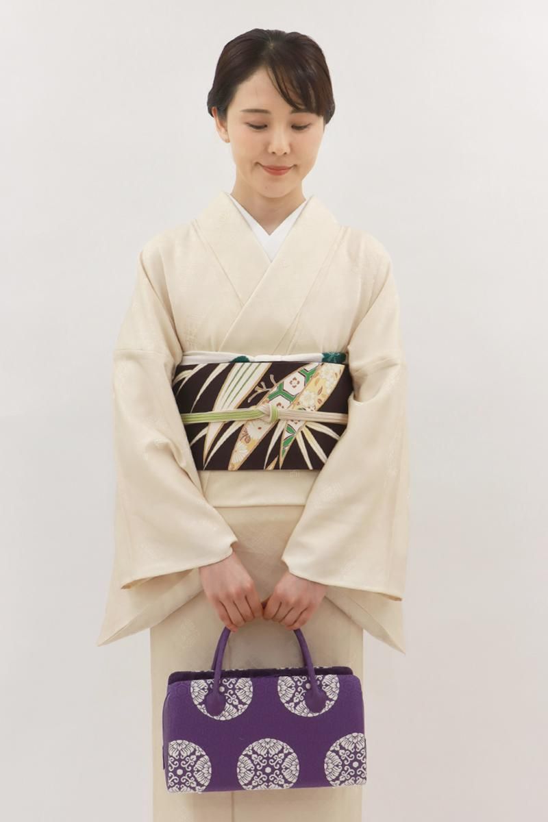 G-3093】利休バッグ 江戸紫色 有職文 - 銀座きもの青木｜長く大切に着