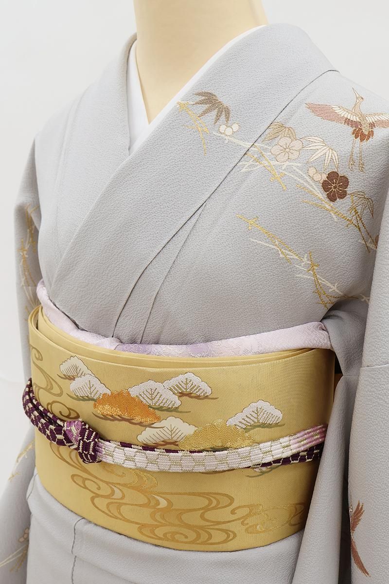 銀座【L-8618】袋帯 金色 流水に松の図 - 銀座きもの青木｜長く大切に