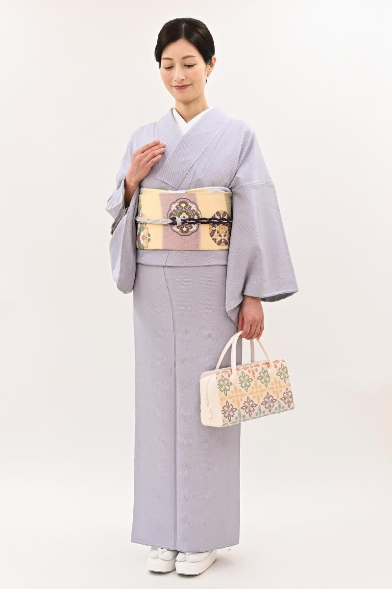 銀座【C-3393】江戸小紋 二藍色 行儀（反端付）（N）:身丈159/裄67