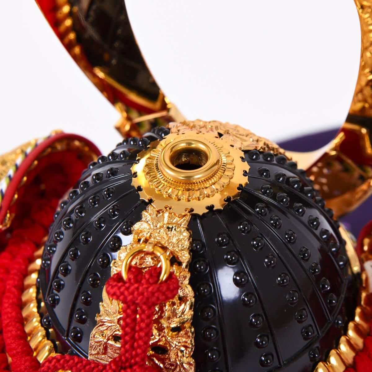 兜飾り 赤糸威之御兜 二方白 13号 金丸屏風 造形甲冑力石