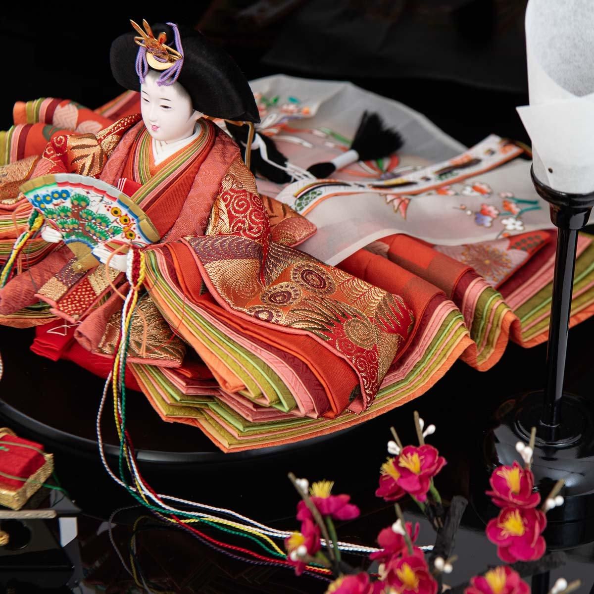 ひな人形 京十 親王飾り 津田逢生 沈金屏風【アウトレット特価品