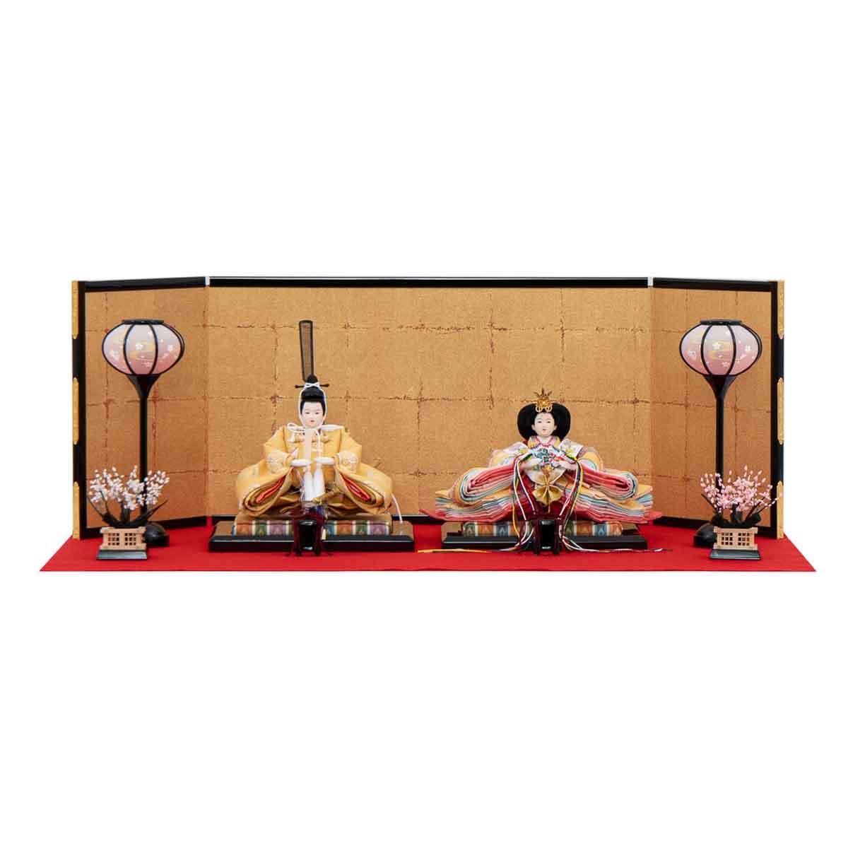 ひな人形 京十一番 親王飾り 金屏風 赤毛せん【展示特価品】 - 雛人形