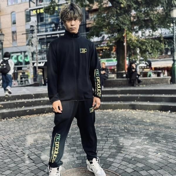 LINEロゴ ドライスウェット 上下セットアップ（グリーン×イエロー