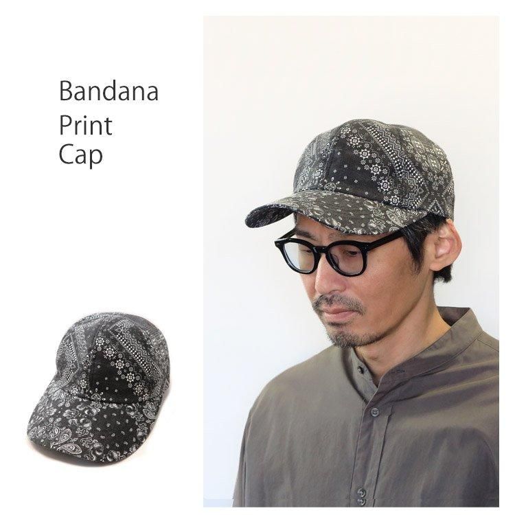 Bandana Print Cap | バンダナ柄のプリント生地 ロングブリムキャップ