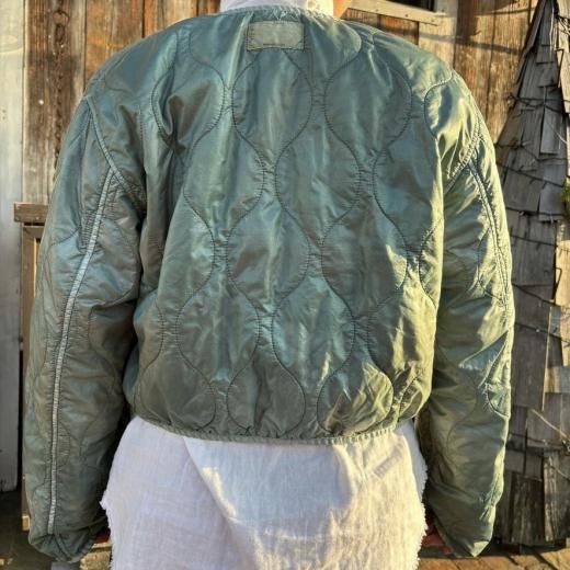 KAPITAL]ナイロンキルティング ムラ染め ライニングクロップドボレロ