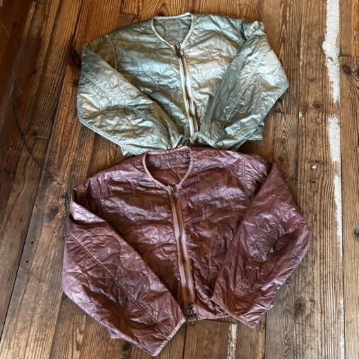 KAPITAL]ナイロンキルティング ムラ染め ライニングクロップドボレロ