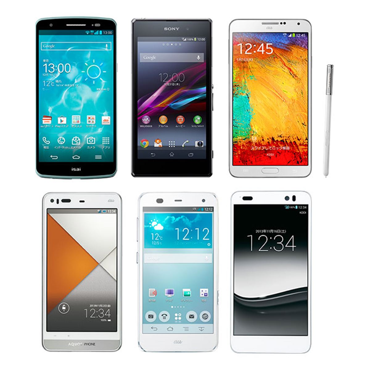 au、150Mbpsに対応した2013年冬モデルのスマホ6機種を発表 - 価格.com