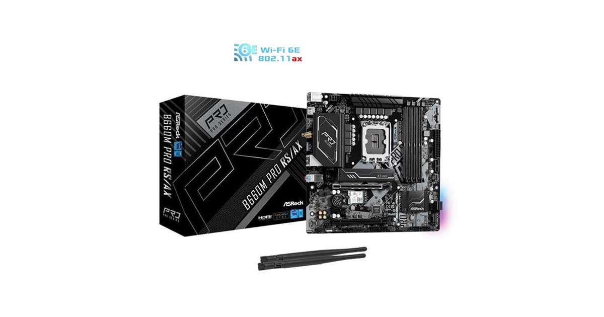 ASRock、Wi-Fi 6Eに対応したMicro ATXマザー「B660M Pro RS/ax