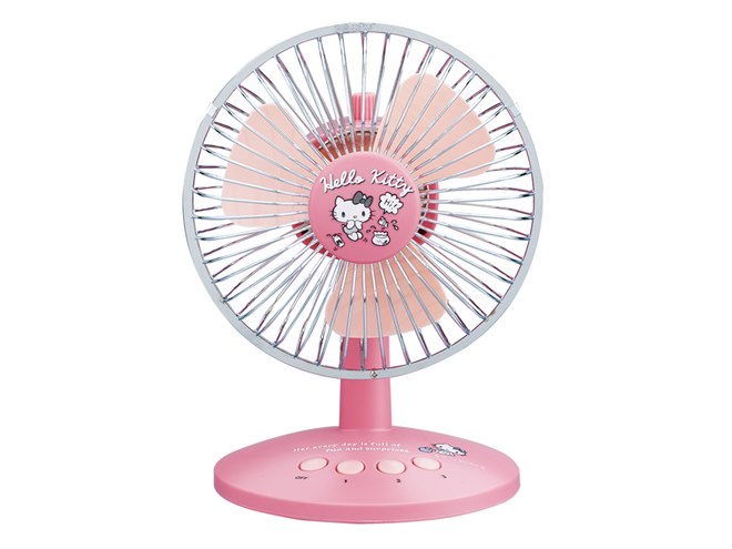 グリーンハウス、ハローキティやポムポムプリンのUSB首振り扇風機