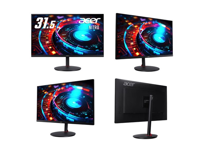 エイサー、160Hzリフレッシュレート対応の31.5型4Kゲーミングモニター2