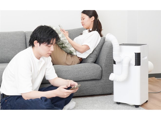 サンコー、工事不要でスリム設計のスポットクーラー「スッキリサイズ