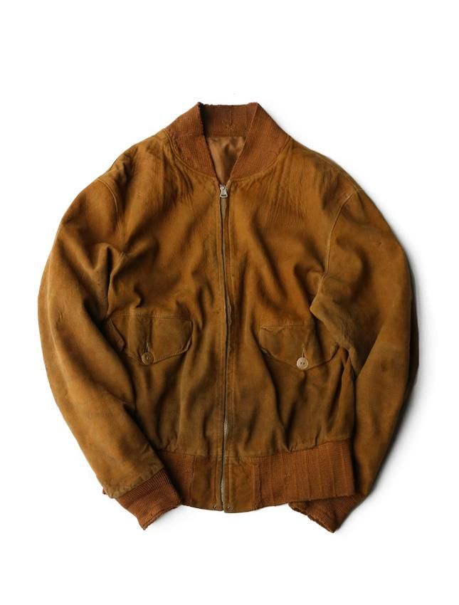30s UNKNOWN A-1STYLE NUBUCK LEATHER JACKET SIZE ML | ビンテージな