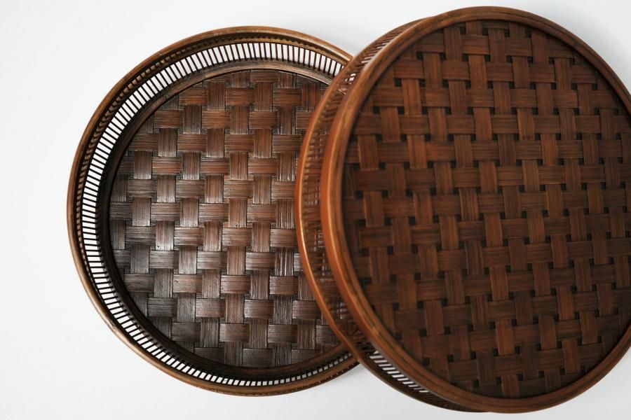 茶櫃(ちゃびつ) 市松（丸） - 駿河竹千筋細工 【公式】 駿河竹千筋細工