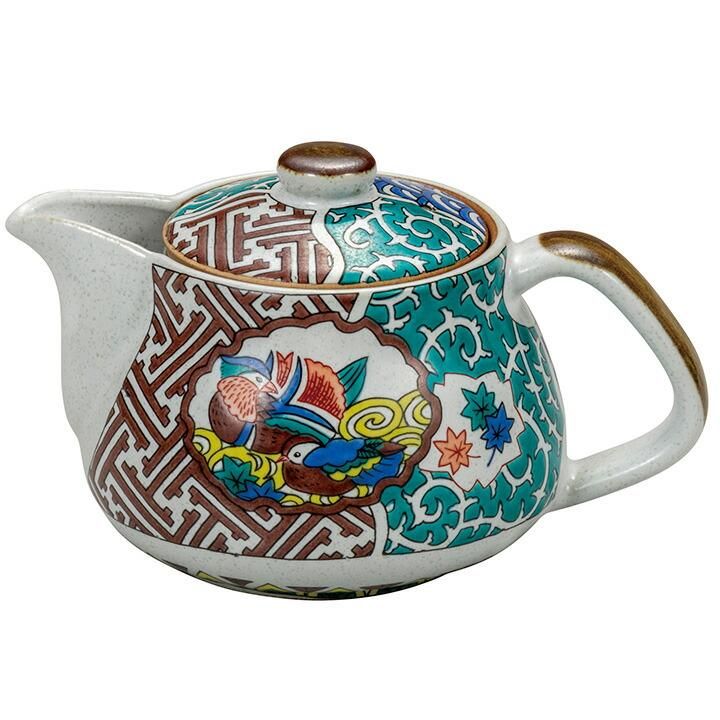 ポット急須 古九谷花鳥（網付）