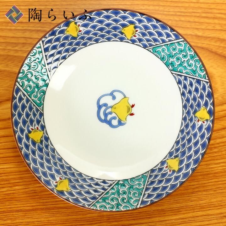 4号皿 青海波千鳥/青郊窯