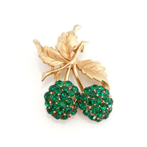 TRIFARI（トリファリ）☆エメラルド・ラインストーン さくらんぼの